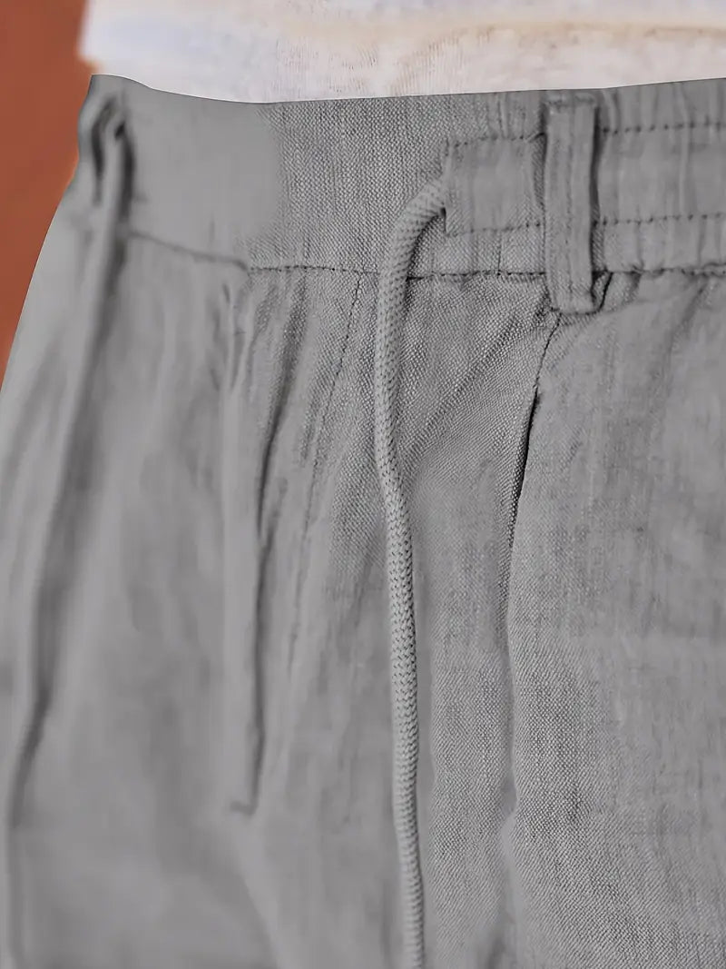 NICHOLS | PANTALONES ANCHOS DE LINO CON CORDÓN