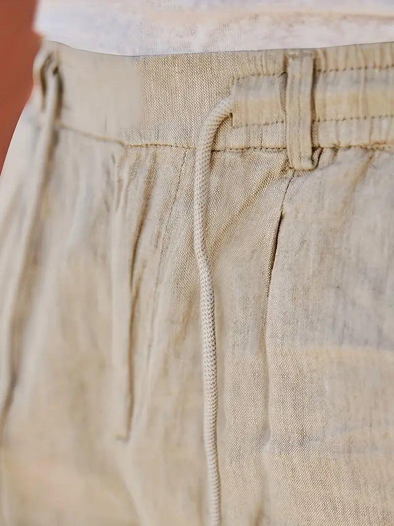 NICHOLS | PANTALONES ANCHOS DE LINO CON CORDÓN