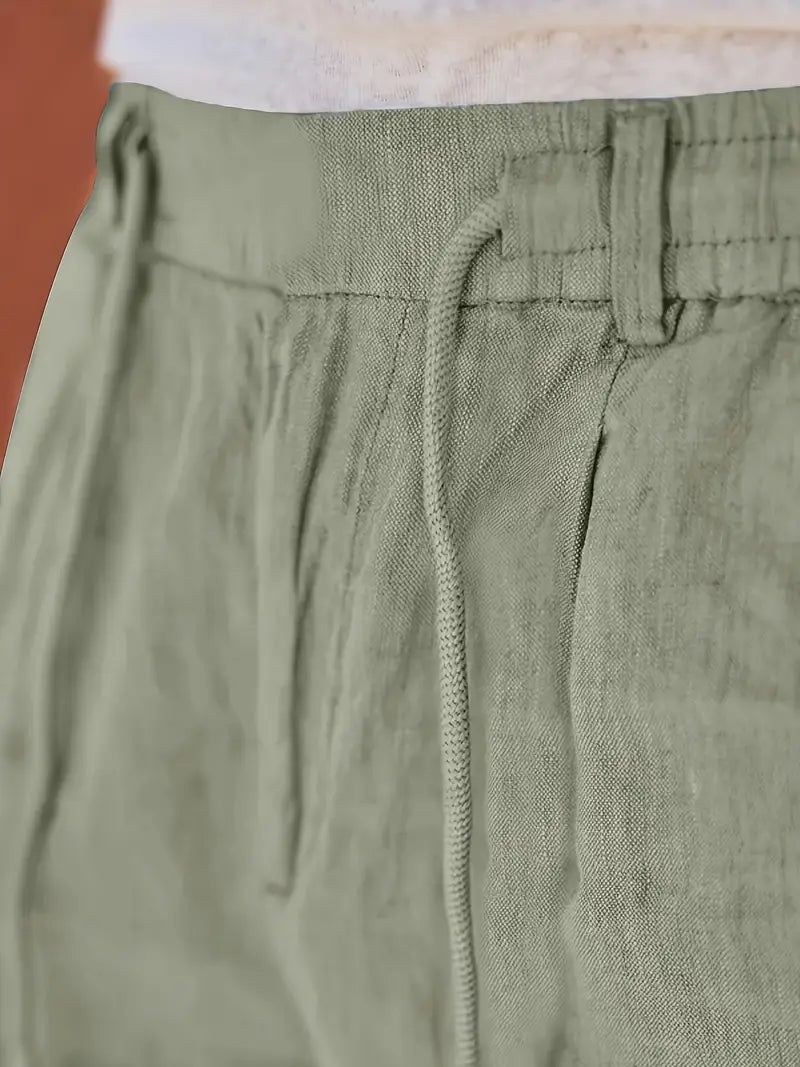 NICHOLS | PANTALONES ANCHOS DE LINO CON CORDÓN