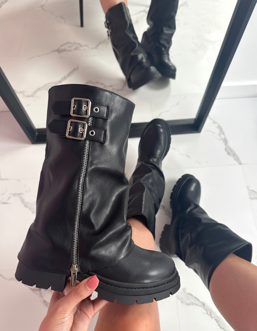 Olaya - Botas Cubiertas con Cremallera