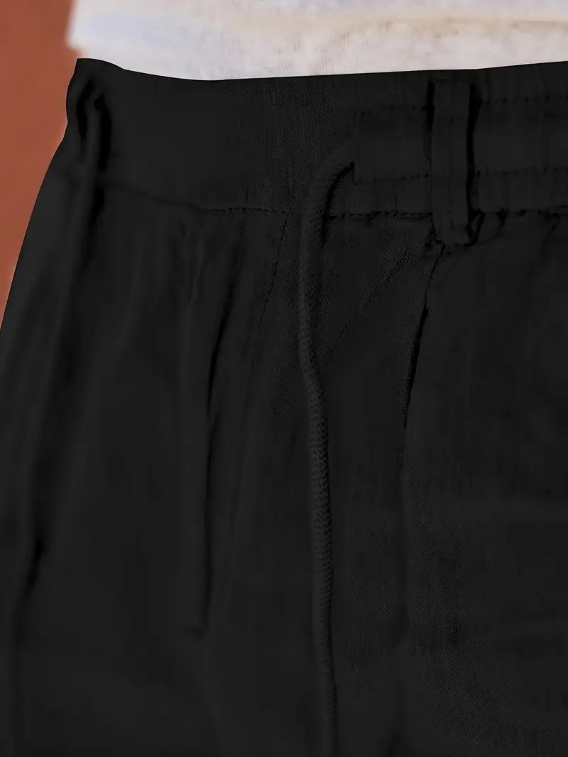 NICHOLS | PANTALONES ANCHOS DE LINO CON CORDÓN