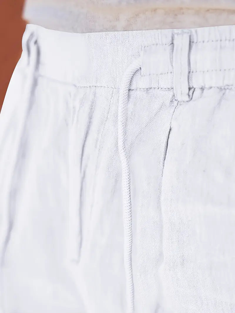 NICHOLS | PANTALONES ANCHOS DE LINO CON CORDÓN