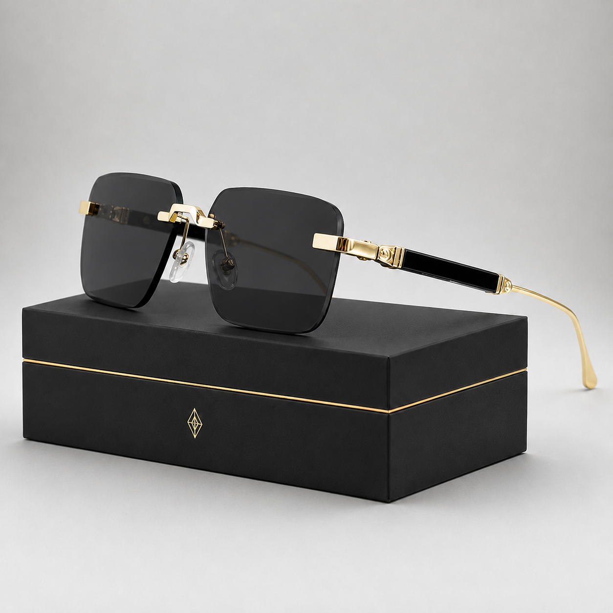 Cavalier Rimless Square Sunglasses