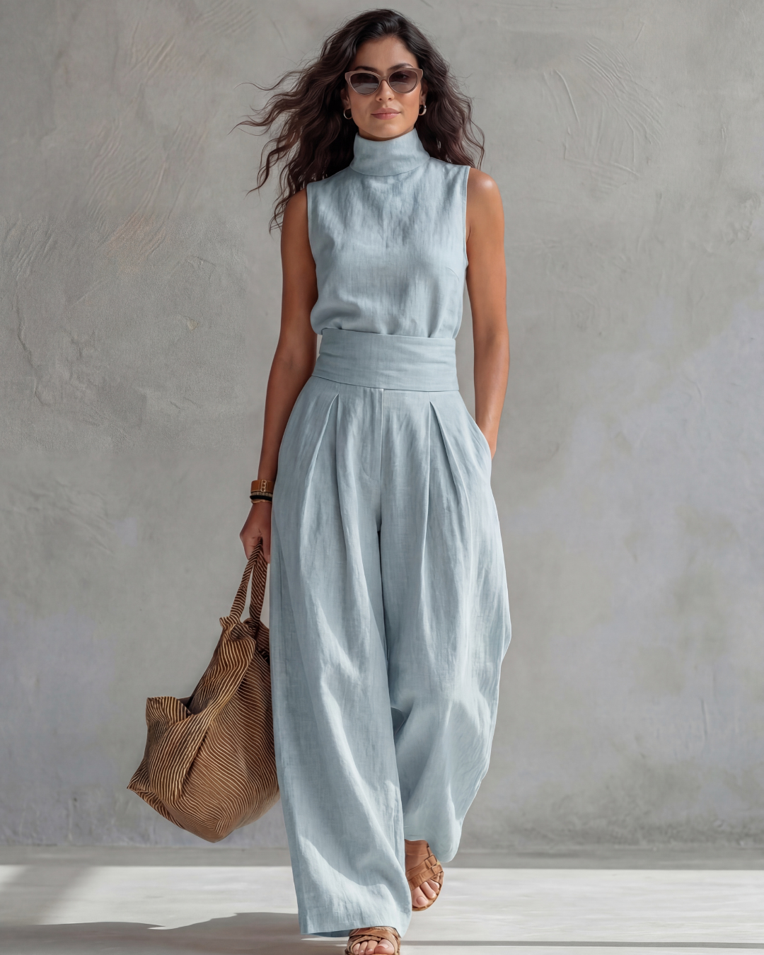 Josefina | Conjunto Top y Pantalón Ancho Algodón Lino