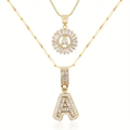 Collar con inicial incrustada | Oro
