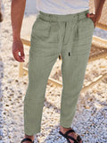 NICHOLS | PANTALONES ANCHOS DE LINO CON CORDÓN